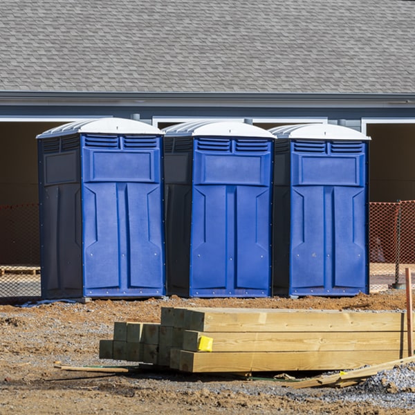 how often are the porta potties cleaned and serviced during a rental period in Grand Point